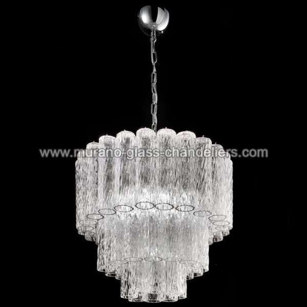 【MURANO GLASS CHANDELIERS】イタリア・ヴェネチアンガラスシャンデリア7灯「TRONCHI」（W600×H550mm）