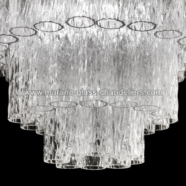 【MURANO GLASS CHANDELIERS】イタリア・ヴェネチアンガラスシャンデリア7灯「TRONCHI」（W600×H550mm）