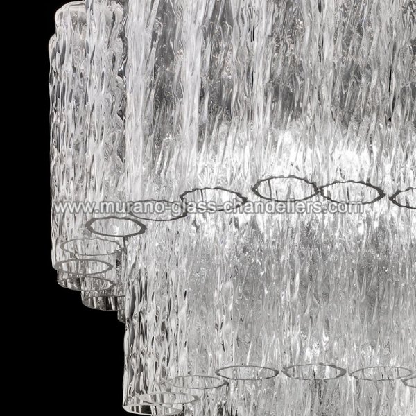 【MURANO GLASS CHANDELIERS】イタリア・ヴェネチアンガラスシャンデリア7灯「TRONCHI」（W600×H550mm）