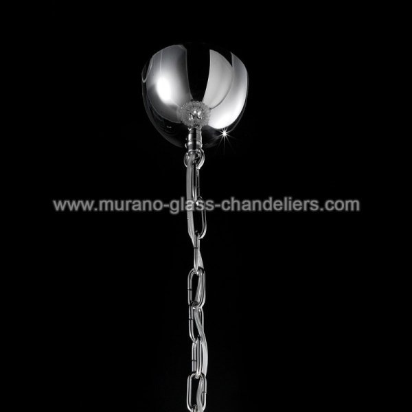 【MURANO GLASS CHANDELIERS】イタリア・ヴェネチアンガラスシャンデリア7灯「TRONCHI」（W600×H550mm）