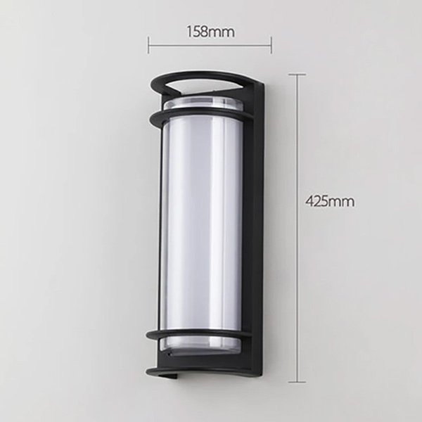 【リーズナブル】デザイン照明 ウォールブラケット 屋外用 防水 ブラック（W158×H425mm） 