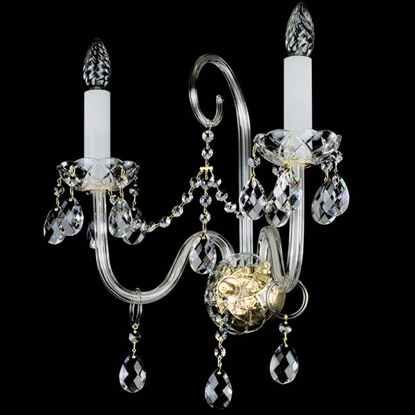 【ART GLASS】クリスタルブラケット 2灯「RACHEL」（W380×H430mm）