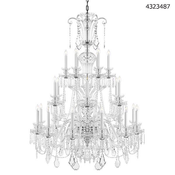 【Preciosa】「Rudolf XL」クリスタルシャンデリア24灯 クローム(W1200×H1600mm)