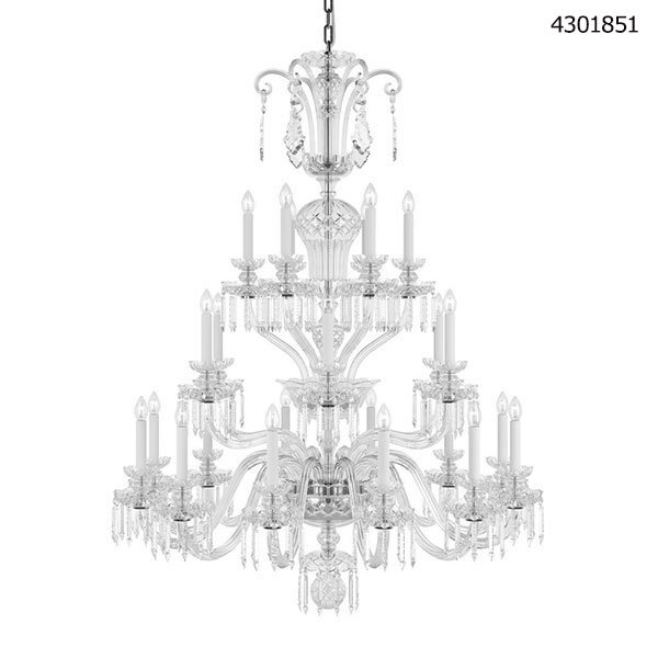 【Preciosa】「Rudolf XL」クリスタルシャンデリア24灯 クローム(W1200×H1600mm)