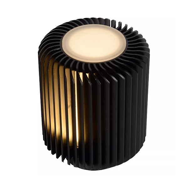 【LUCIDE】ベルギー デザイン照明 テーブルライト「TURBIN」Black(φ106×H137mm)