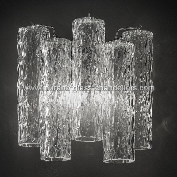 【MURANO GLASS CHANDELIERS】イタリア・ヴェネチアンガラスウォールライト2灯「TRONCHI」（W300×H300mm）