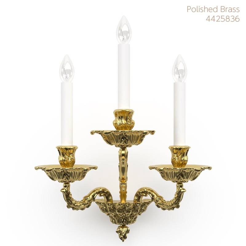 【Preciosa】「Louis M」ウォールライト 3灯 ゴールド（W380×D240×H470mm）