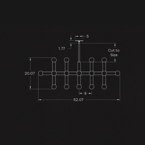 【ALLIED MAKER】 アメリカ・インテリア照明「Union 5」ペンダントライト 21灯 カスタムカラー (W508×D1321×H508mm)