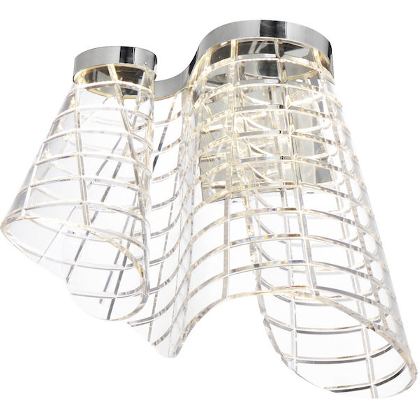 【ET2】アメリカ・シーリングライト「Tartan」 シルバー（W381×D254×H331mm）