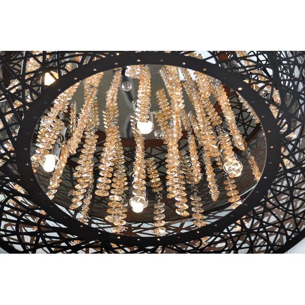 【ET2】アメリカ・LEDクリスタルシーリングライト「INCA」9灯（W600×H220mm）