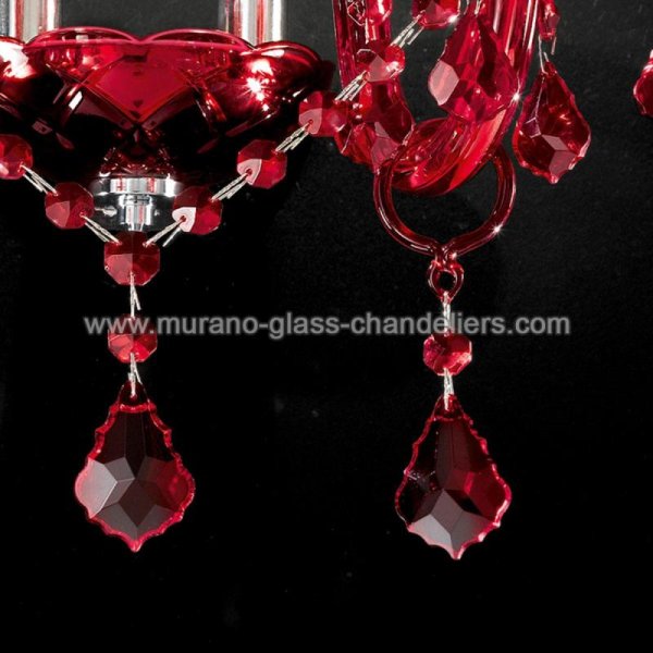 【MURANO GLASS CHANDELIERS】イタリア・ヴェネチアンガラスウォールライト2灯「BRINDISI」（W310×D260×H340mm）