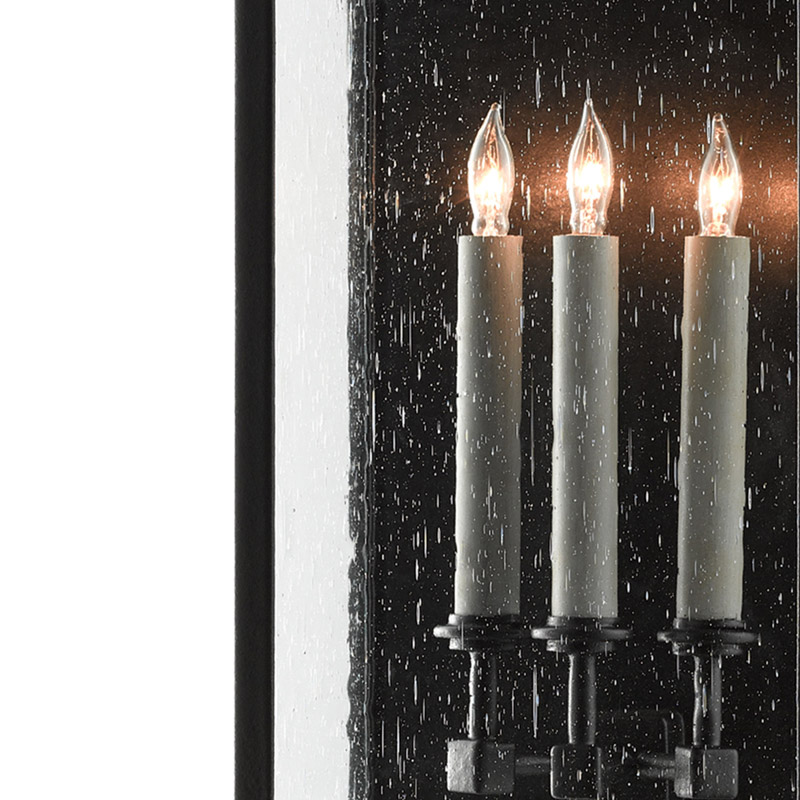 【CURREY】アメリカ・アウトドアウォールライト 3灯「Tanzy」L ブラック（W250×D180×H710mm）