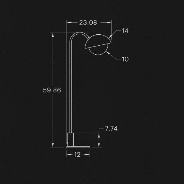 【ALLIED MAKER】アメリカ・インテリア照明「Dome Floor Lamp」フロアライト カスタムカラー 1灯 (W356×D585×H1518mm)