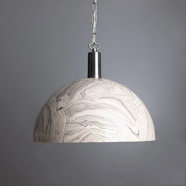 【Mullan】アイルランド「Kauri」マーブルセラミックドームペンダントライト1灯・Marbled(W370mm)
