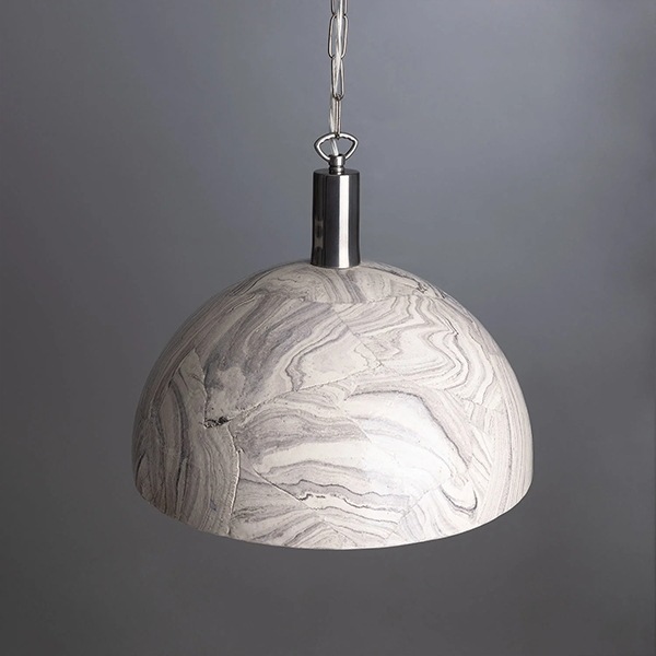 【Mullan】アイルランド「Kauri」マーブルセラミックドームペンダントライト1灯・Marbled(W370mm)