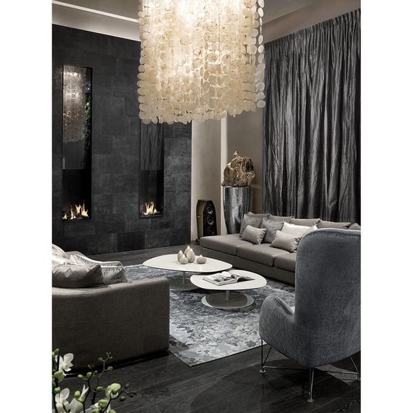 【MARETTI】オランダ・シーリングライト「SHELL」 CHROME（φ1000mm×H1500mm）