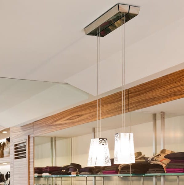 【Fabbian】イタリア デザイン照明 ペンダントライト「VICKY」クリア 2灯 （W100×D355×H130mm）