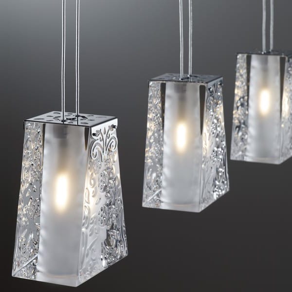 【Fabbian】イタリア デザイン照明 ペンダントライト「VICKY」クリア 2灯 （W100×D355×H130mm）