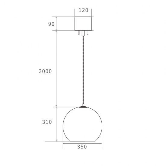 【HERMOSA】ペンダントライト「ACE LAMP・L」1灯・CLEAR（W350×H310mm）