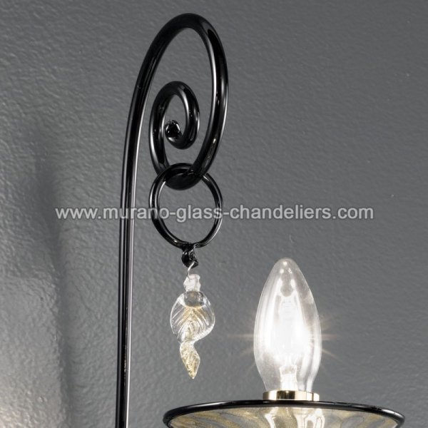 【MURANO GLASS CHANDELIERS】イタリア・ヴェネチアンガラスウォールライト1灯「TARIC」（W350×D270×H500mm）