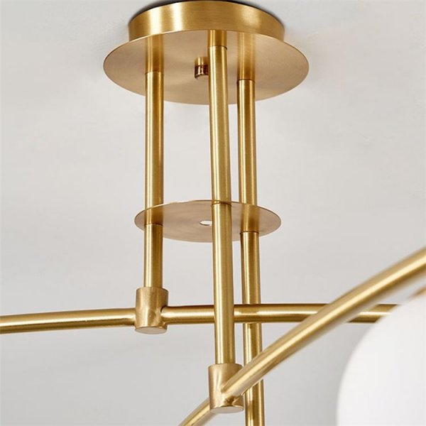 デザイン照明ガラスシェードシャンデリア ゴールド／ブラック 6 ／9灯（Ｗ1000mm／W1380mm）