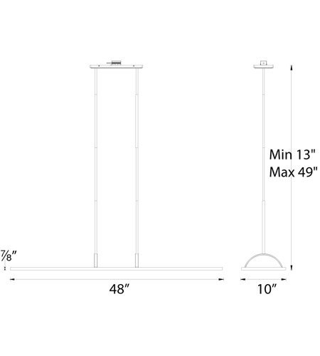 【WAC LIGHTING】ブラックシャンデリアシーリングライト「Line」1灯（L1219×W254×H99mm）