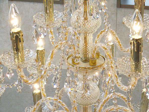 【1台在庫有!ゴールドのみ】【LA LUCE】クリスタルシャンデリア 24灯 ゴールドorクローム(W1250×H1150mm)