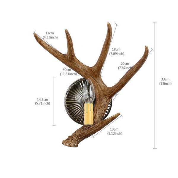 リーズナブル】【鹿の角】ホーンブラケット 1灯（H330mm） | EL JEWEL