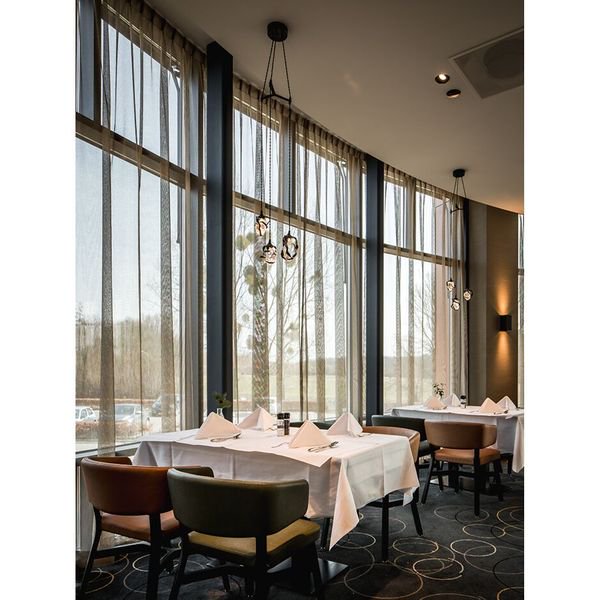 【MARETTI】オランダ・LEDペンダントライト「GLASS JEWEL」3灯 BRONZE(W350×H1700mm)