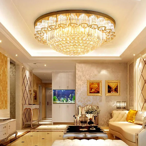 デザイン照明 シーリングクリスタルシャンデリア ゴールド（φ600／800