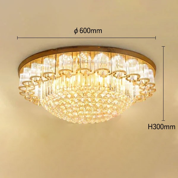 デザイン照明 シーリングクリスタルシャンデリア ゴールド（φ600／800
