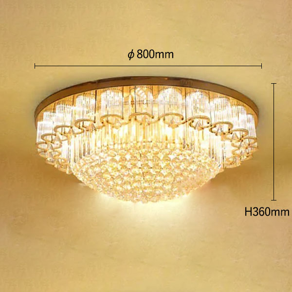 デザイン照明 シーリングクリスタルシャンデリア ゴールド（φ600／800