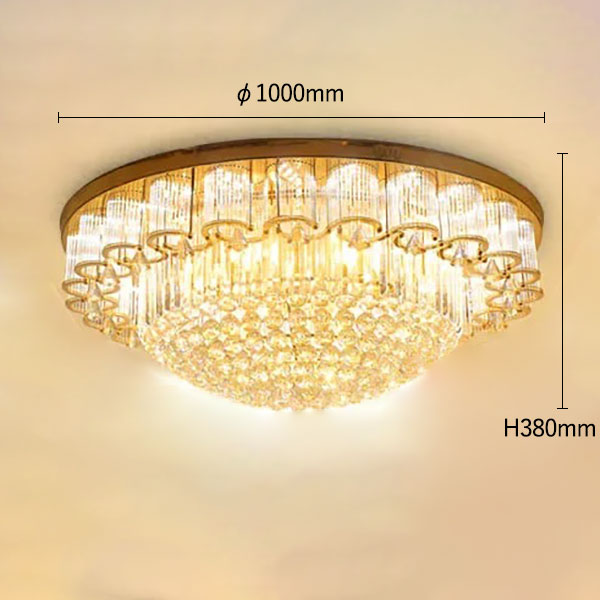 デザイン照明 シーリングクリスタルシャンデリア ゴールド（φ600／800