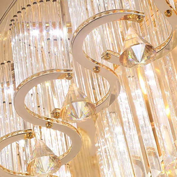 デザイン照明 シーリングクリスタルシャンデリア ゴールド（φ600／800