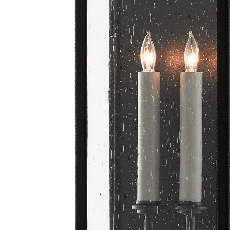 【CURREY】アメリカ・アウトドアウォールライト 2灯「Tanzy」M ブラック（W190×D140×H600mm）