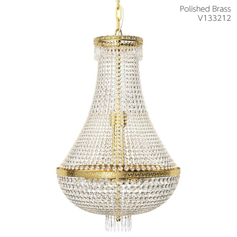 【Preciosa】「George S」エンパイアスタイル クリスタルシャンデリア 8灯 ゴールド（W510×H820mm）