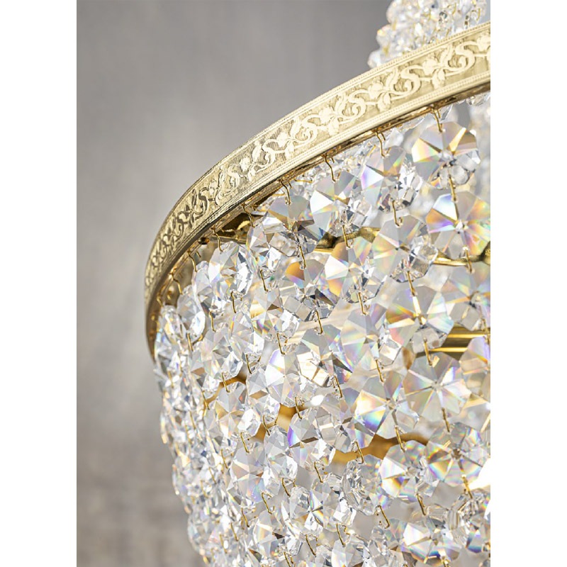 【Preciosa】「George S」エンパイアスタイル クリスタルシャンデリア 8灯 ゴールド（W510×H820mm）