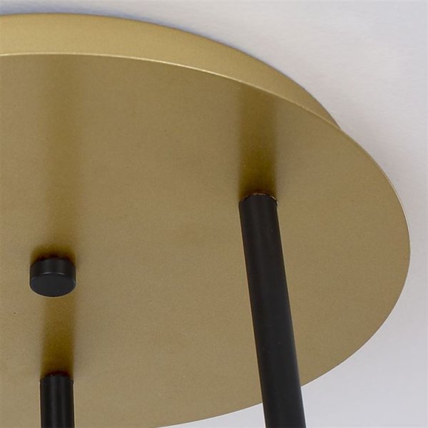 【法人様・店舗様限定】デザイン照明ガラスシェードシャンデリア ゴールド／ブラック 2灯（Φ1230×700mm） 