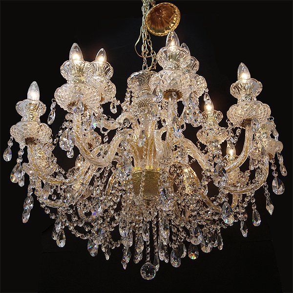 【在庫有！】【LA LUCE】クリスタルシャンデリア 2種類 15灯 クロームorゴールド(W770×H600mm)