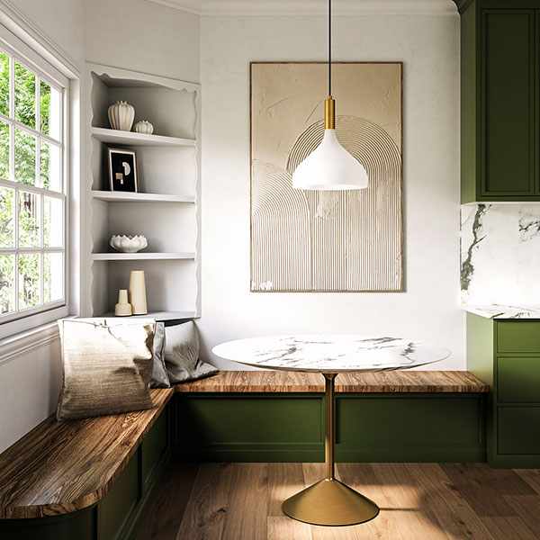 【Alora】アメリカ デザイン照明 ペンダントライト 「Belleview」1灯 ゴールド(Φ300×H360mm)