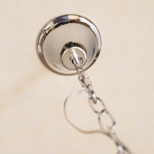 モダンガラスシャンデリア 6灯「Clear palace」Chrome（φ560×H630mm