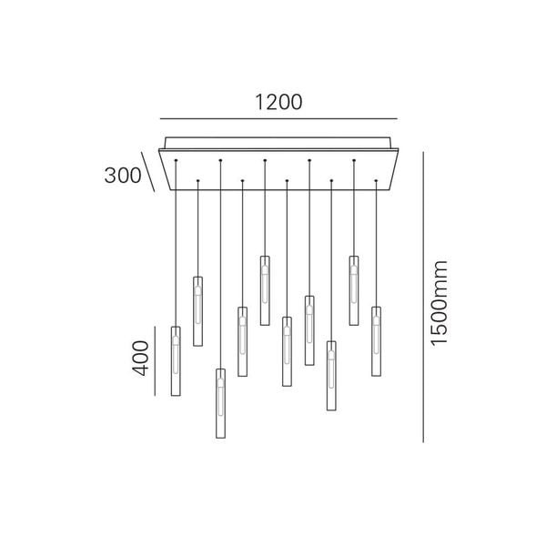 【MARETTI】オランダ・ペンダントライト「ICON」10灯  MATT GLASS（W1200×H1500mm）