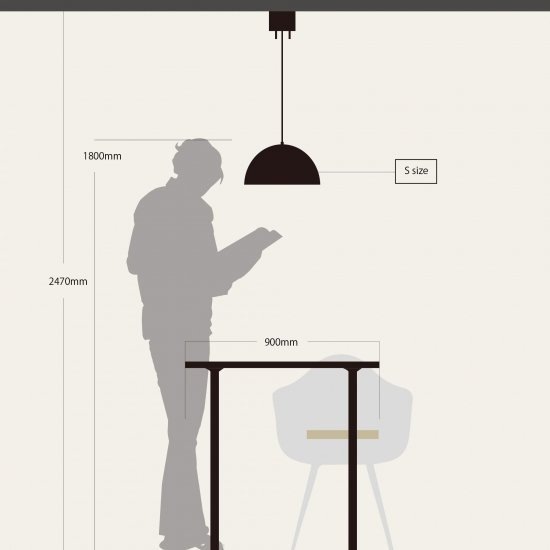 【HERMOSA】ペンダントライト「COPEN LAMP・S」1灯・WHITE(W350×H175mm)