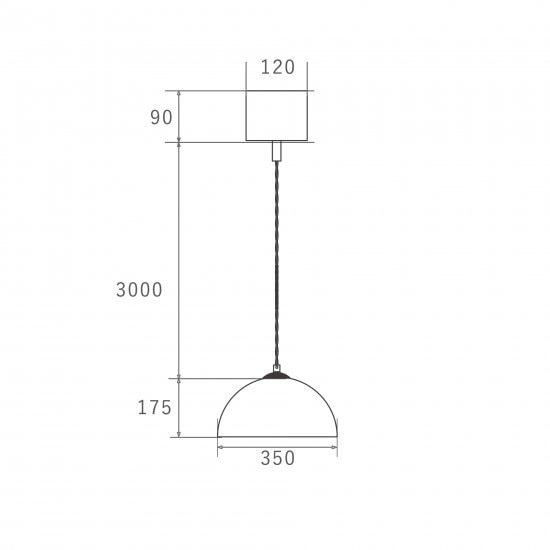 【HERMOSA】ペンダントライト「COPEN LAMP・S」1灯・WHITE(W350×H175mm)