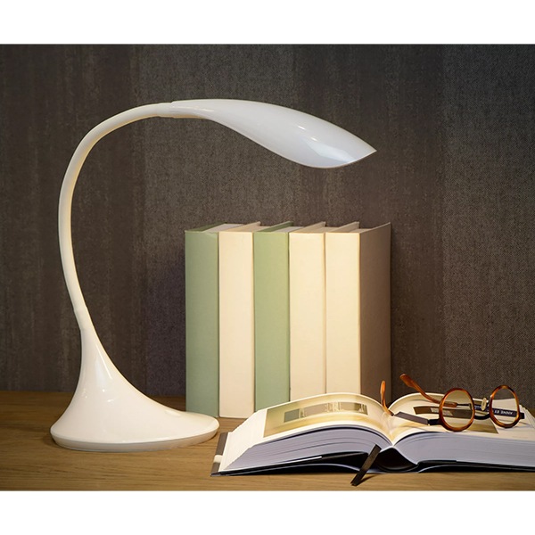 【LUCIDE】ベルギー デザイン照明 テーブルライト「EMIL」White（φ170×H375mm）