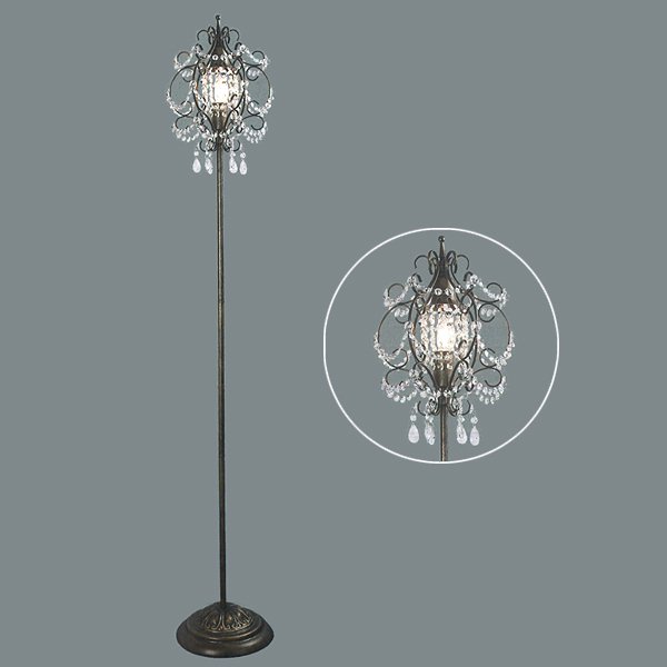 シャンデリアフロアライト・アンティーク色(φ290×H1560mm) | EL JEWEL