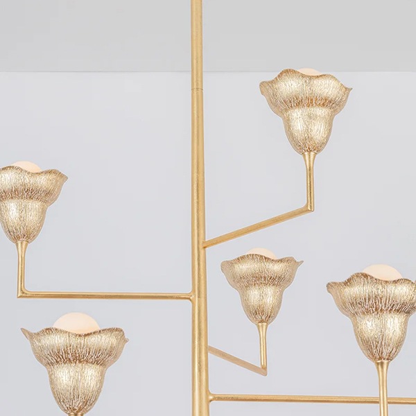 【HUDSON VALLEY】アメリカ・デザイン照明 シャンデリア「Alora」9灯 ゴールド（W1118×H1137mm）