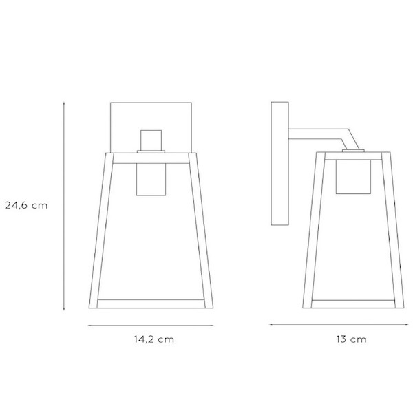 【LUCIDE】ベルギー インドア/アウトドアウォールライト「MATSLOT」Black 1灯(W142×D130×H246mm)