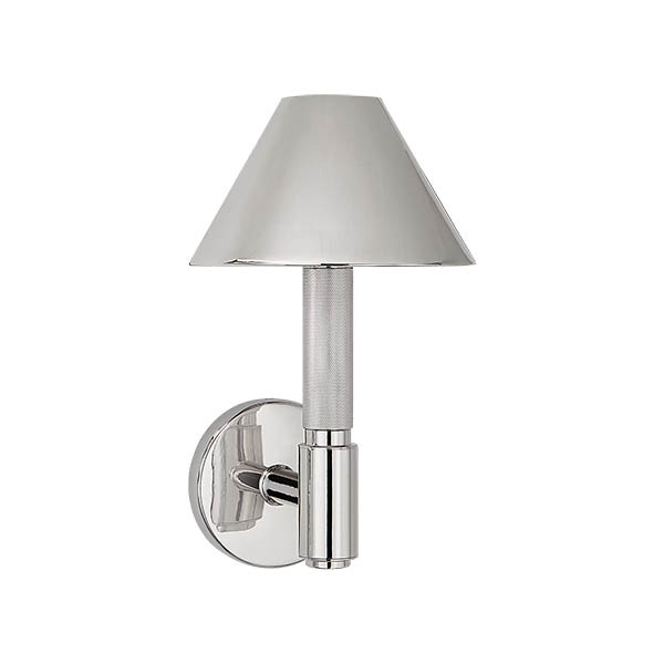 【Visual Comfort】アメリカ・ウォールライト「Barrett Small Single Knurled Sconce」1灯 シルバー(W102×D127×H203mm)