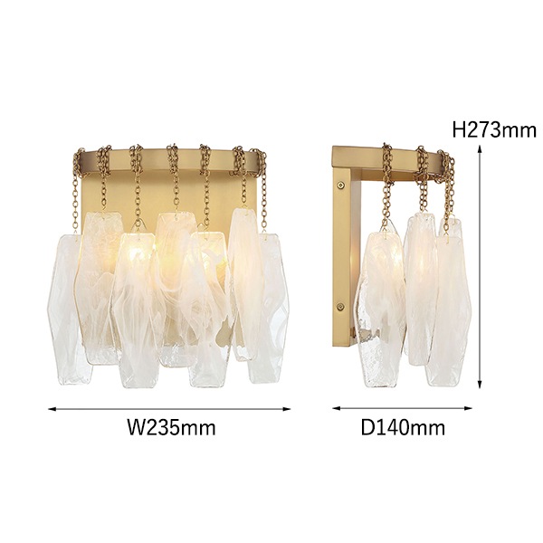 【Minka-Lavery】アメリカ・ウォールライト「Willow」ゴールド（W235×D140×H273mm）